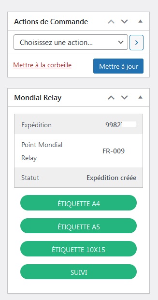 Gestion Mondial Relay