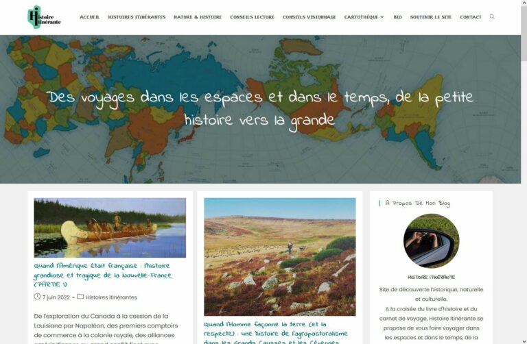 Page d'accueil du site Histoire itinérante